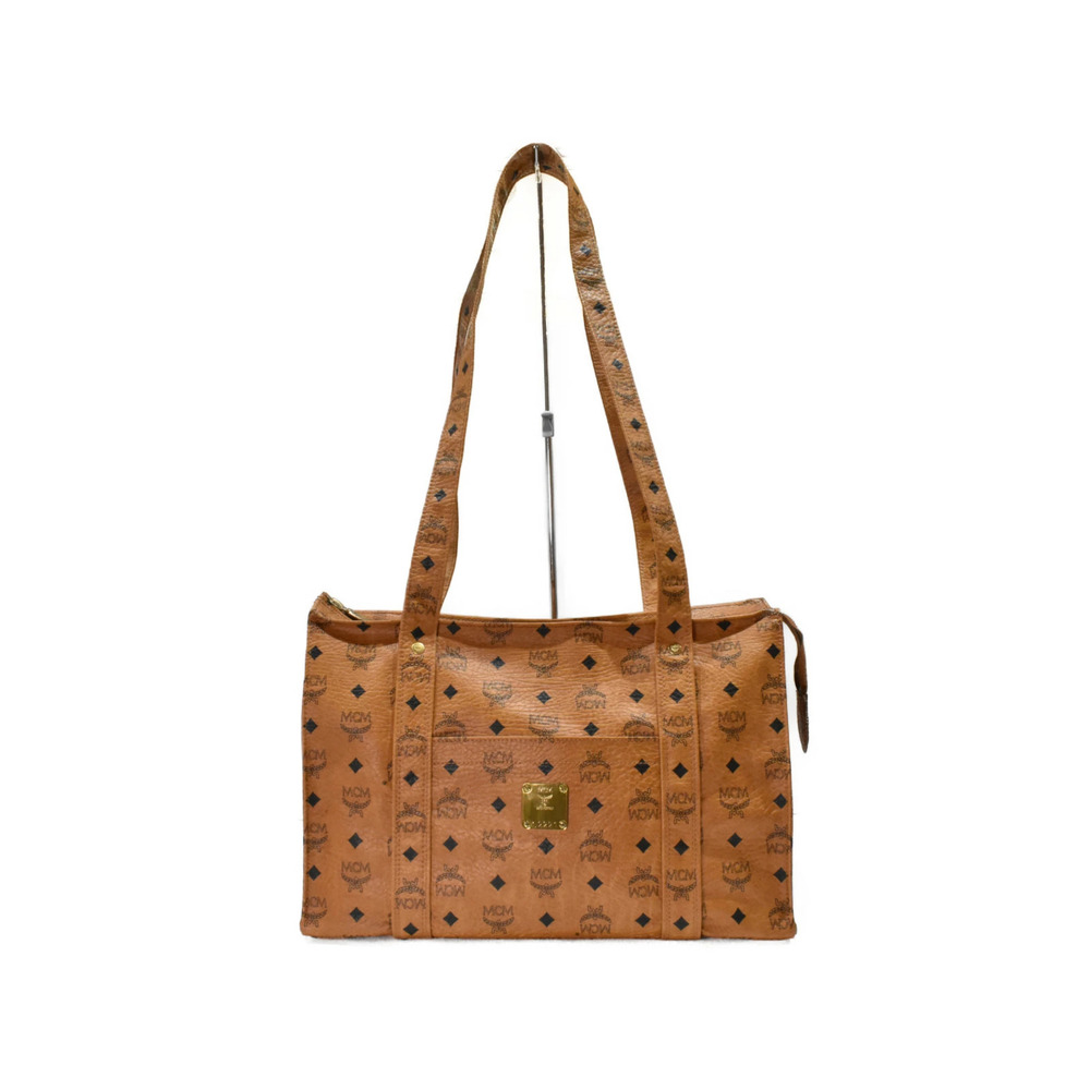 MCM Visetos Tote Bag Camel Brown Tan Travel
